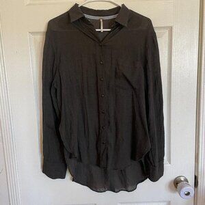 Womens Green Free‎ people size small s button up